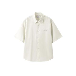 森马短袖衬衫男纯棉衬衣绣花内搭上衣2025夏装宽松通勤风 薄荷绿41301 185/100A/XXL