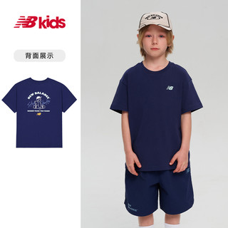 Newbalance nb童装 4-14岁男女童夏季简约透气舒适短袖T恤