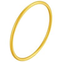 中国黄金黄金手镯女士足金镯子素圈女士手镯 硬金轻版-约5.2g-58圈