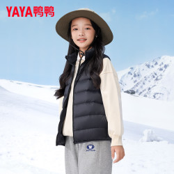 鸭鸭羽绒服 鸭鸭（YAYA）儿童羽绒马甲2023新短款内胆轻薄男女童宝宝冬季小童装马夹GM 微光紫 170