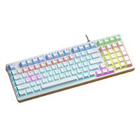 联想 GK10机械键盘 极光系列有线版 98配列 白色混光青轴 白色