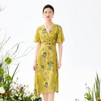 JZ玖姿藤蔓花改良版茶歇裙女装夏裙子WCX50055