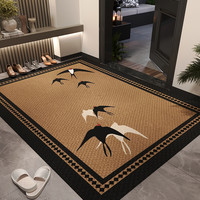 地垫入户门垫中古风可裁剪玄关大门口进门脚垫高级感免洗耐脏地毯 中古骏马 横版