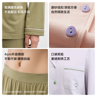 网易严选纯棉睡衣女春秋款舒适长袖家居服套装夏季凉感睡衣男 XL