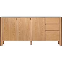 源氏木语实木岩板餐边柜现代靠墙储物柜餐厅橡木茶水柜大容量下柜1.5米 1.5米餐边柜(下柜)