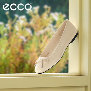 爱步（ECCO） 芭蕾舞鞋女 25年百搭浅口单鞋蝴蝶结女鞋 舞悦234313 石灰色23431301378 38