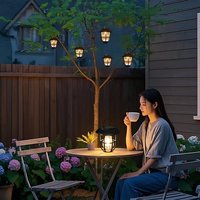 太阳能挂树灯防水照明灯户外庭院人体自动感应露营花园阳台灯小院