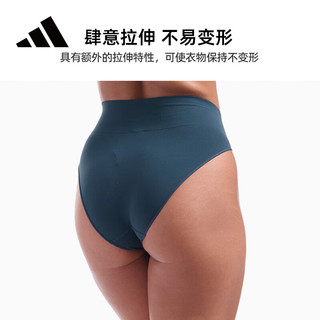 ADIDASAdidas阿迪达斯女士无缝内裤时尚高腰收腹性感比基尼无痕三角内裤 灰蓝 1条 XL