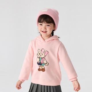 加绒连帽儿童长袖卫衣女童卡通印花上衣秋冬小童宝宝衣服可爱猫咪