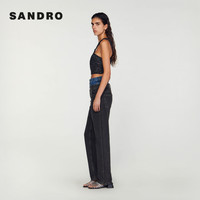 SANDRO女装设计感精致短款花呢吊带上衣SFPTO00624