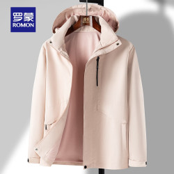 罗蒙 户外冲锋夹克衣服男女同款秋季可拆卸帽登山外套