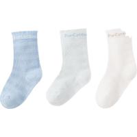 全棉时代儿童袜子婴儿棉袜宝宝新生儿男女童中长筒袜 蓝白蓝 15cm