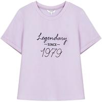 lagogo紫色显白宽松T恤女拉谷谷2025年夏季圆领休闲短袖上衣 浅紫色 XL