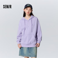 森马卫衣女中长款字母印花连帽衣服冬季宽松落肩摇粒绒打底衫慵懒 黑色90001 180/100A/XXXL