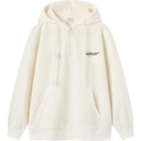 森马卫衣女中长款字母印花连帽衣服冬季宽松落肩摇粒绒打底衫慵懒
