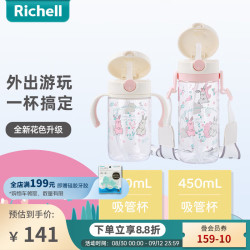 利其尔 儿童Tritan吸管杯水杯透透杯外出饮水小孩喝水杯子 小兔吸管杯 （24年） 320ml