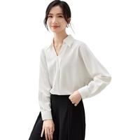 尚都比拉法式白衬衫女秋装新款气质通勤面试上衣时尚设计感衬衣