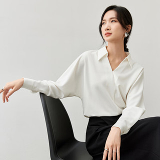尚都比拉法式白衬衫女秋装新款气质通勤面试上衣时尚设计感衬衣