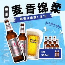 天湖啤酒 纯麦啤酒 500ml*6瓶 8°P
