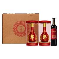 郎酒 红花郎15 53%vol 白酒 500ml*2瓶+张裕 解百纳 750ml 礼盒装