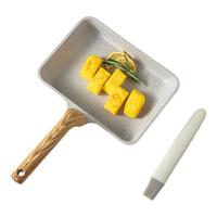 onlycook麦饭石玉子烧早餐锅家用厚蛋烧平底锅煎蛋煎锅蛋卷锅-明火款 灰色横向玉子烧锅-明火款