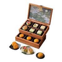 知味观月饼礼盒装高档级广式莲蓉蛋奶黄流心豆沙礼盒品 【双层木匣 精美礼盒】风月无边