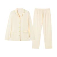 都市丽人 COSMO LADY内衣薄款秋款长袖棉质女士家居服套装2H3102/4H3102 沙草黄 XL