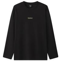 卡宾（CABBEEN）【205G索罗娜平纹】T恤男logo设计舒适柔软秋季长袖T恤 煤黑色01 S /165/46