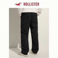 HOLLISTER24春秋款baggy风宽松黑色松紧带工装长裤男装KI330-4147 黑色 M (180/80A)