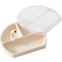 英氏(YEEHOO)儿童分格餐盘婴儿 硅胶吸盘碗辅食餐具训练自主进食宝宝餐盘分格 奶白