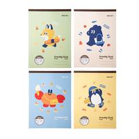 得力 4本装A4萌物日常儿童图画本画画大号手绘涂画本幼儿园小加厚白纸线圈本开学 BE511
