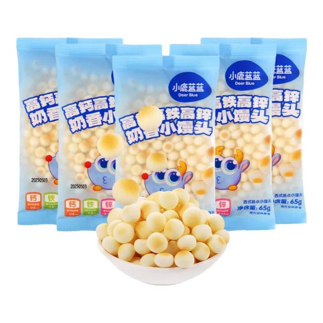 小鹿蓝蓝 高钙高铁奶香小馒头65g*5袋