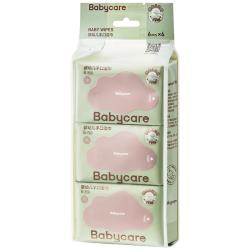 babycare 婴儿手口湿巾加厚擦脸湿纸巾小包便携出行6480紫盖湿巾6抽*6包