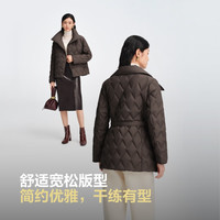 波司登2590鹅绒轻薄羽绒服女短款立领通勤商务保暖外套B250134114 栗子可可|7C84 S 160/84A 体重约100-110斤