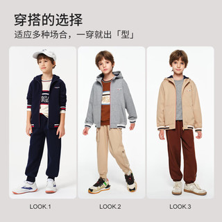 NAVIGARE意大利小帆船童装儿童外套男童连帽卫衣中大童休闲上衣衣服 蓝红毛圈深蓝 160
