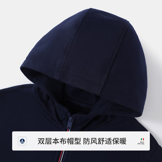 NAVIGARE意大利小帆船童装儿童外套男童连帽卫衣中大童休闲上衣衣服 蓝红毛圈深蓝 160