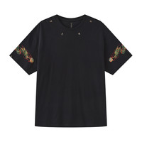 衫仟尺 五龙戏珠 男士短袖T恤 24CX五龙戏珠黑色短袖