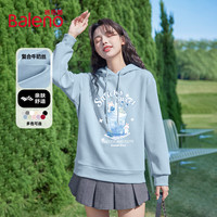 班尼路BALENO牛奶丝连帽卫衣女2025年春秋女装简约时尚休闲百搭气质感上衣 雾霾蓝#蓝色冷饮 M