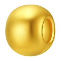 潮宏基 好事发生有福足金串珠黄金转运珠3D硬金光面磨砂金珠