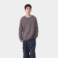 班尼路纯棉长袖T恤早秋季日常逛街休闲运动上衣柔软舒适简约百搭打底衫 【重磅纯棉】-抹茶绿#PB金线字 XL