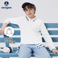 NAVIGARE男童T恤秋季新款儿童长袖POLO衫百搭舒适柔软休闲