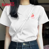 Baleno 班尼路 短款纯棉短袖T恤女2025年夏季女装简约时尚百搭粉色水果上衣 白#水彩荔枝k M