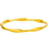 周六福5D硬金足金黄金手镯女莫比乌斯环计价A1010966 约7.6g 58mm