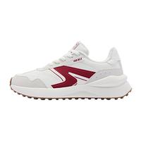 乔丹QIAODAN女鞋独白休闲鞋2025复古老爹鞋跑步鞋舒适运动鞋子女 象牙色/学院红（加绒） 38.5