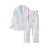 英氏A类秋季云慕斯睡衣月子服装大码女装哺乳套装 炫彩世界 XL【体重135-145斤】