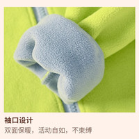 马克华菲儿童冬季保暖摇粒绒外套宽松加绒羊胎绒圆领卫衣卫裤套装 M冰块K黑色(加绒卫裤) 130