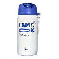 几物森林 保温杯吸管杯大容量304不锈钢女士保温水杯 蓝色420ml 蓝色420ml