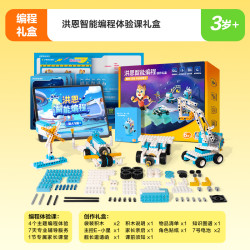 洪恩 编程AI体验课4节课配套智能创作礼盒玩具电动积木零基础启蒙T