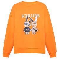 欧时力 春装 印花绣花宽松休闲纯棉卫衣女