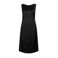 纳薇 Naivee 商场同款春夏醋酸提花圆领无袖收腰清爽知性小黑裙连衣裙女